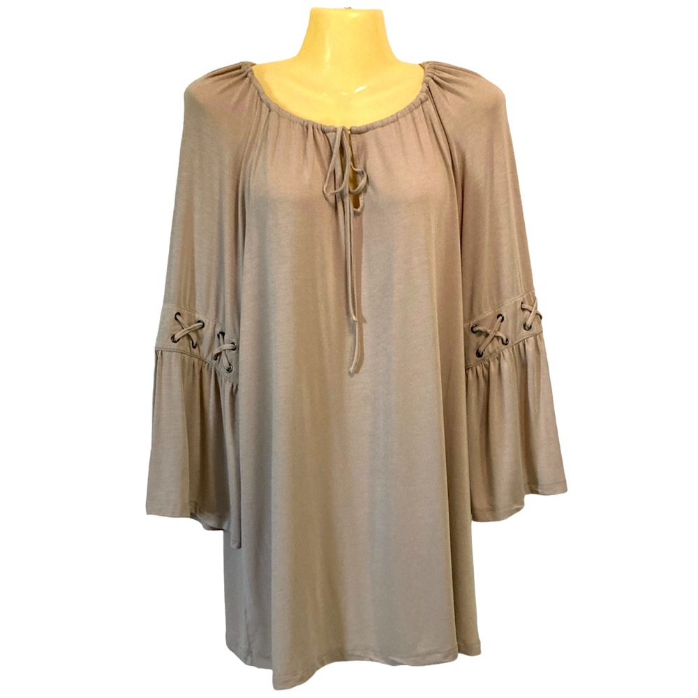 Haute Hippie Peasant Tunic Top Balloon Ruffle Sleeves Boho Cottagecore Medium